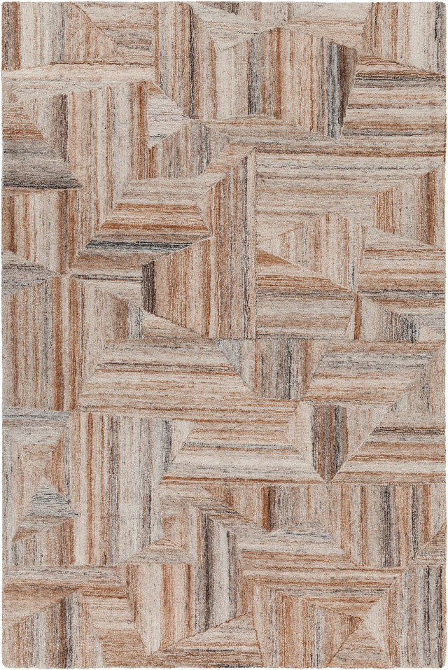 Chandra Avril AVR-49201 Brown and Grey and White rug, flat view
