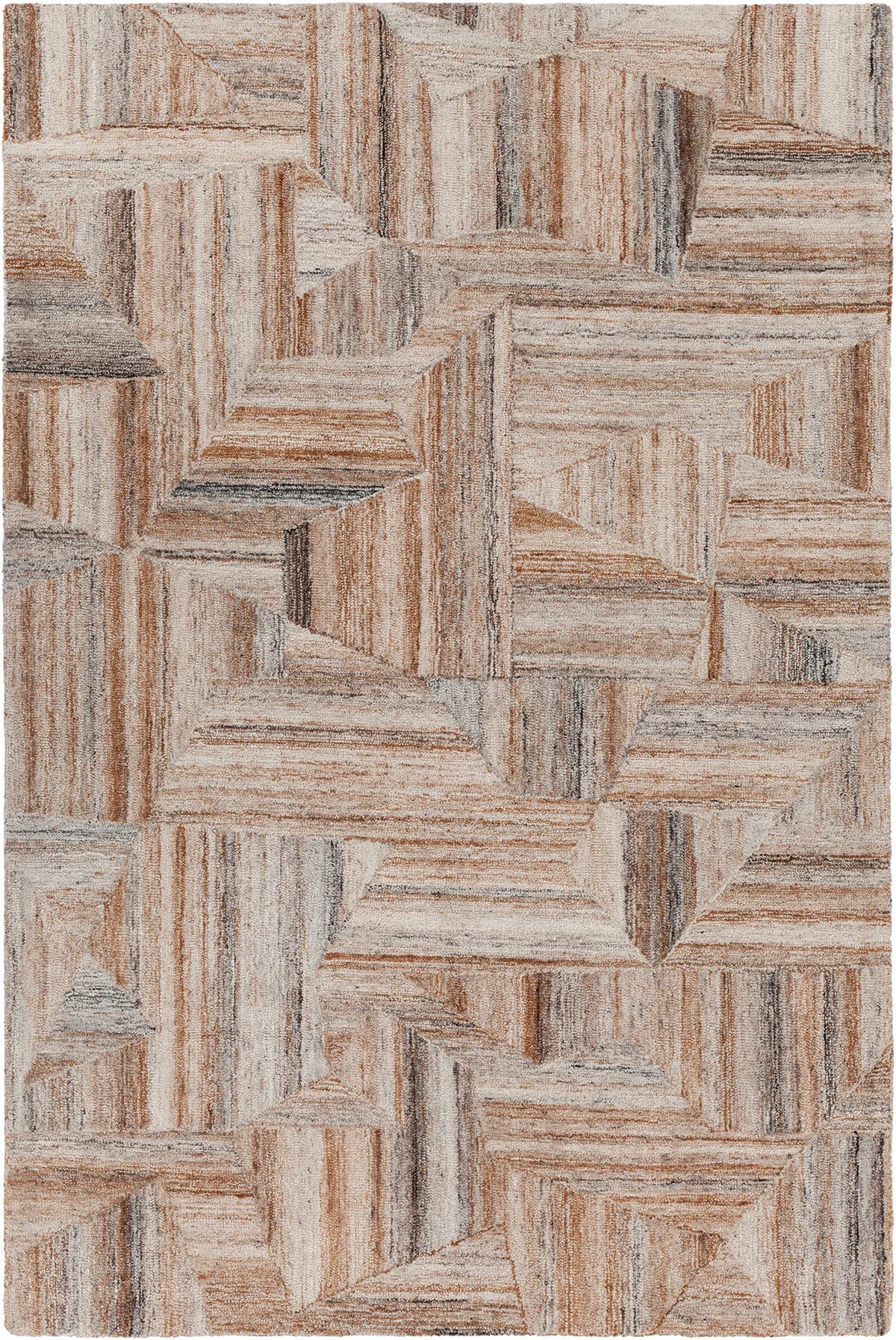 Chandra Avril AVR-49201 Brown and Grey and White rug, flat view
