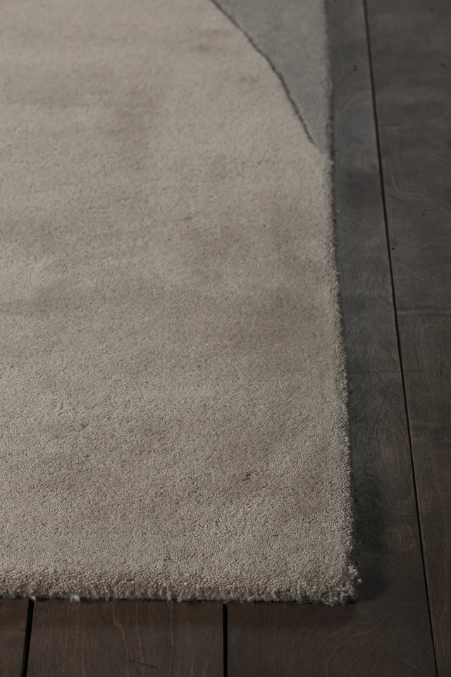 Chandra Bense Garza BEN-3003 Grey and Blue and Black rug, corner detail