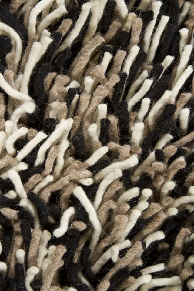Chandra Big Jos BIG-20800 Black and Taupe and Ivory rug, texture close-up