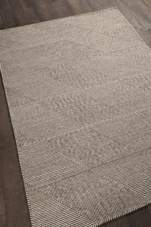 Chandra Bristol BRI-35808 Brown and White rug, angled side view