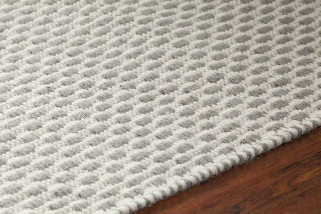 Chandra Bristol BRI-35809 Grey and White rug, side detail view