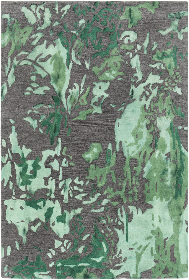 Chandra Brynn BRY-42701 Green and Grey rug, flat view