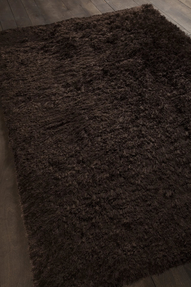 Chandra Celecot CEL-4703 Dark Brown rug, angled side view