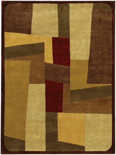 Chandra Aadi Aad1304 Gold / Burgundy / Brown / Green Rugs.