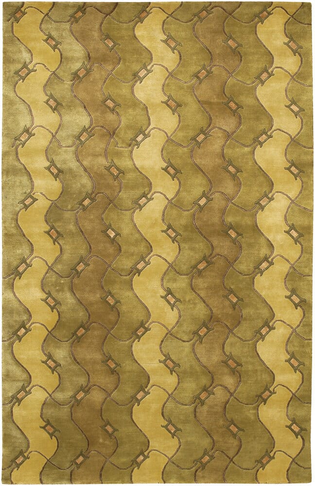 Chandra Aadi Aad1321 Green / Brown / Gold Rugs.