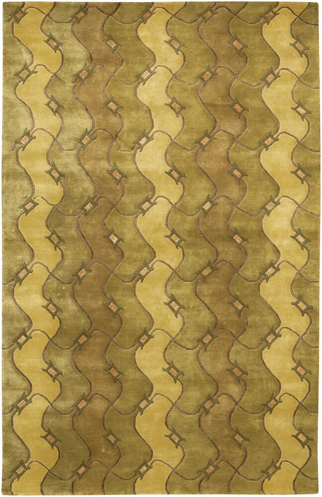Chandra Aadi Aad1321 Green / Brown / Gold Rugs.