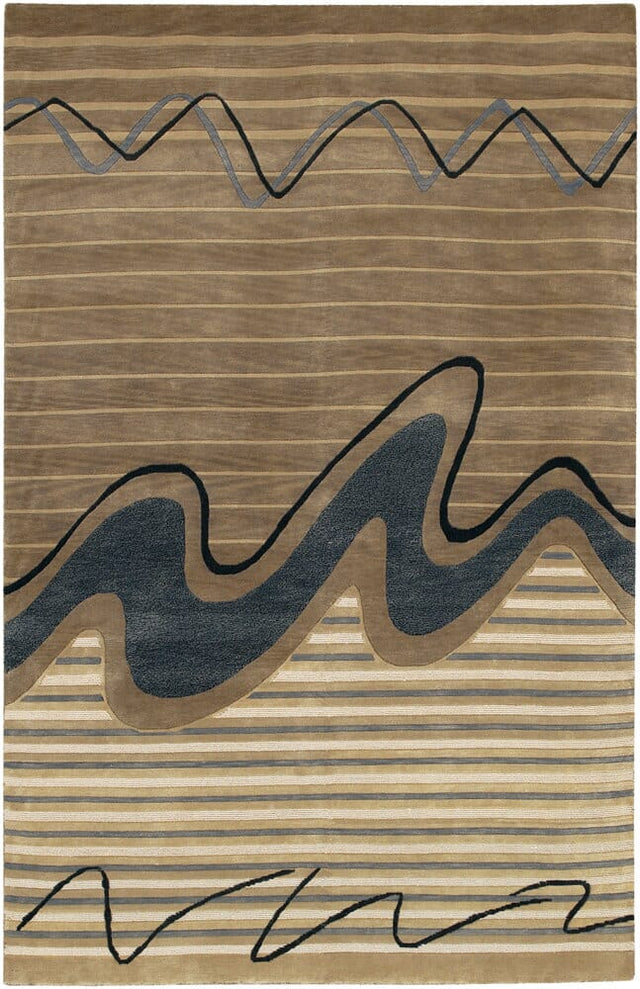 Chandra Aadi Aad1333 Grey / Black / Ivory / Brown Rugs.