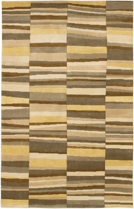 Chandra Aadi Aad1336 Green / Ivory / Brown / Beige / Gold Rugs.