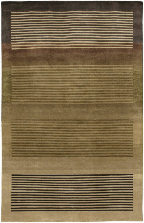 Chandra Aadi Aad1338 Brown / Green / Black / Tan Rugs.