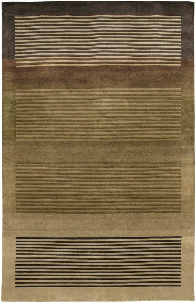 Chandra Aadi Aad1338 Brown / Green / Black / Tan Rugs.