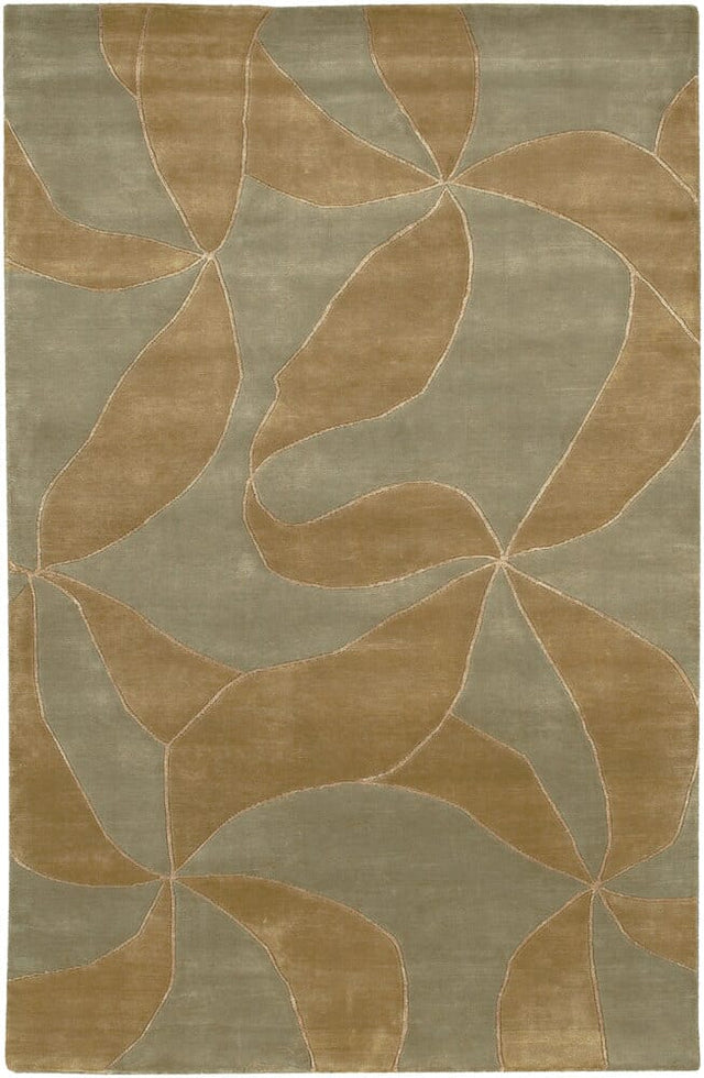 Chandra Aadi Aad1339 Sage Green / Camel Rugs.