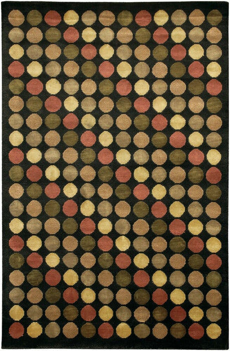 Chandra Aadi Aad1344 Black / Gold / Red / Tan / Green Rugs.