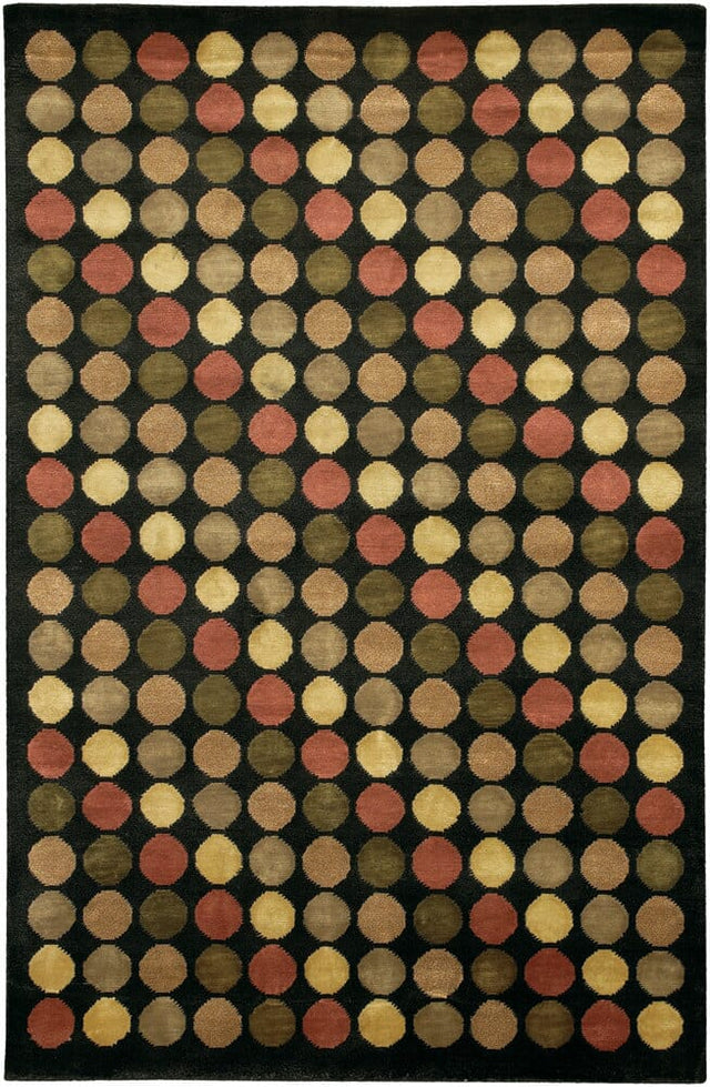 Chandra Aadi Aad1344 Black / Gold / Red / Tan / Green Rugs.