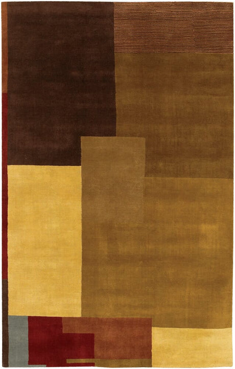 Chandra Aadi Aad1385 Green / Gold / Burgundy / Brown Rugs.
