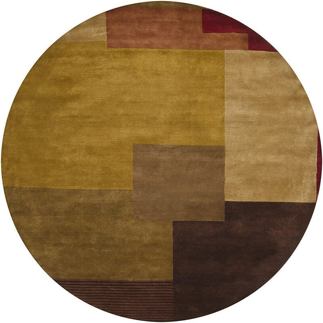 Chandra Aadi Aad1385 Green / Gold / Burgundy / Brown Rugs.