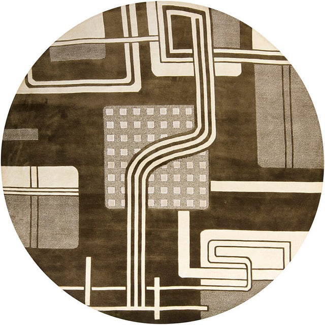 Chandra Aadi Aad1463 Deep Green / Beige Rugs.
