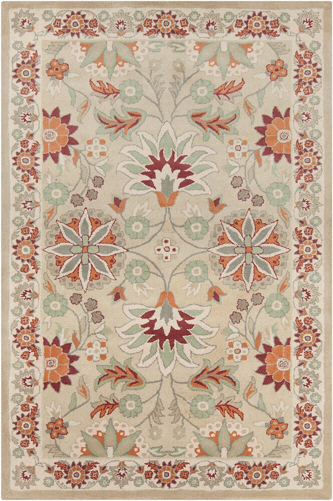 Chandra Allie All118 Beige / Cream / Orange / Green Rugs.