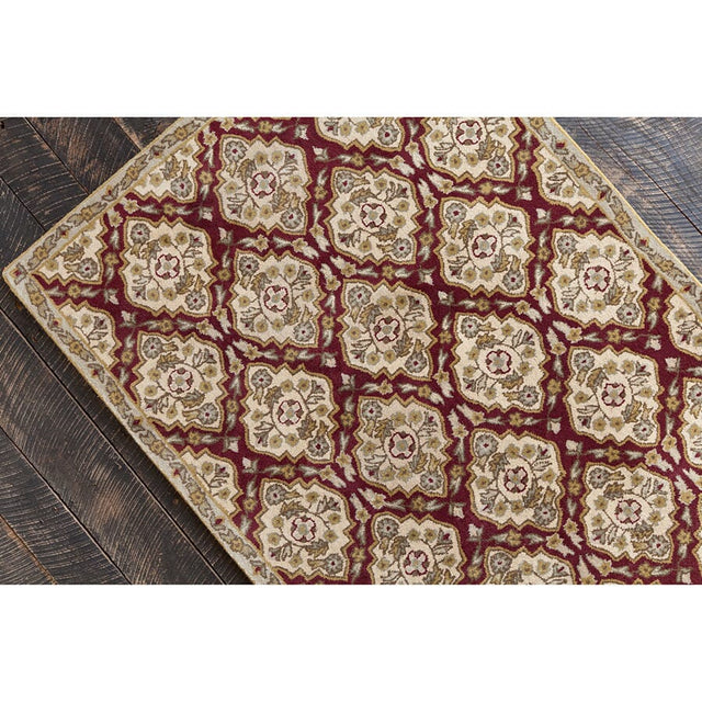 Chandra Allie All126 Burgundy / Cream / Tan / Gold Rugs.