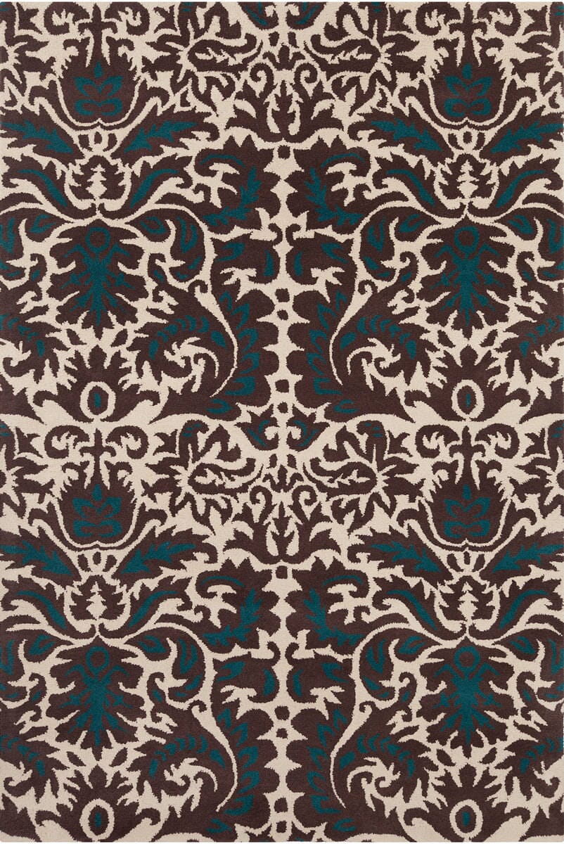 Chandra Allie All246 Brown / Cream / Blue Rugs.