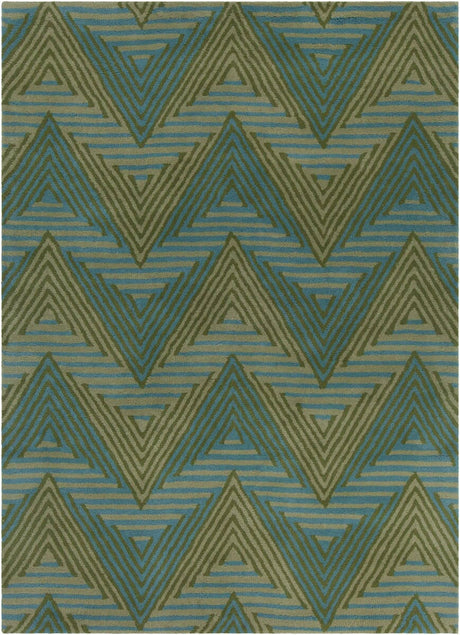 Chandra Allie All308 Green / Blue Rugs.