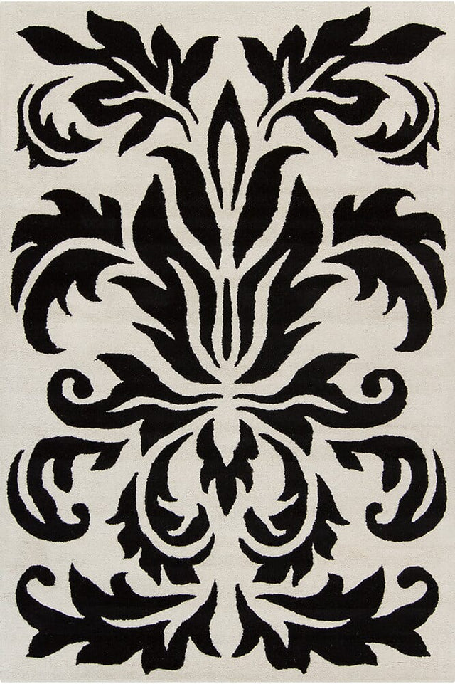 Chandra Allie All68 White / Black Rugs.