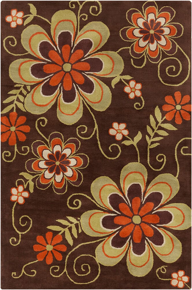 Chandra Allie All73 Brown / Green / Orange / White Rugs.