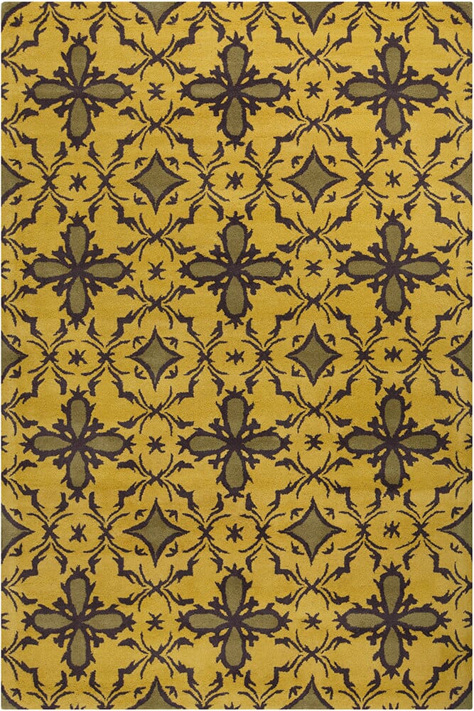 Chandra Allie All91 Gold / Green / Brown Rugs.