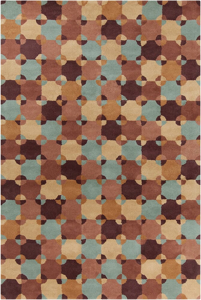 Chandra Allie All93 Gold / Brown / Blue Rugs.