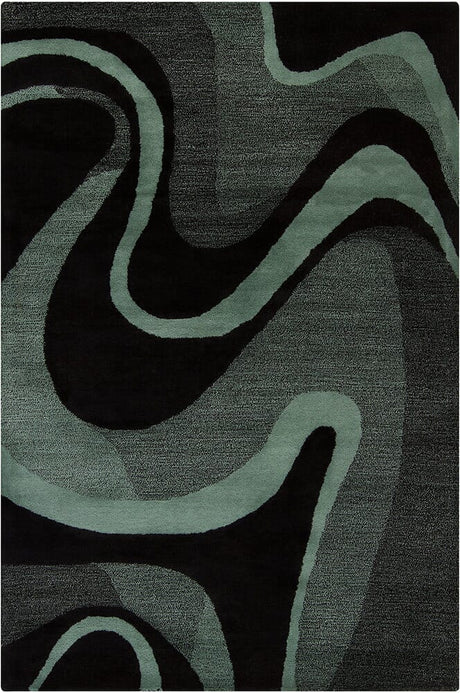 Chandra Allie Ste52042 Black / Teal Rugs.