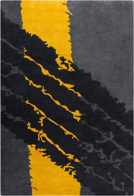 Chandra Allie Ste52081 Grey / Yellow / Black Rugs.