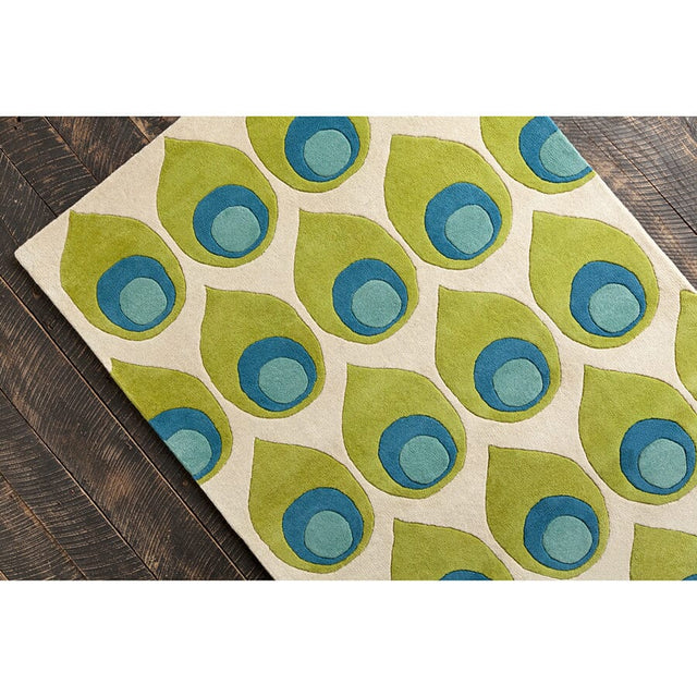 Chandra Allie Ste52175 Blue / Green / Cream Rugs.