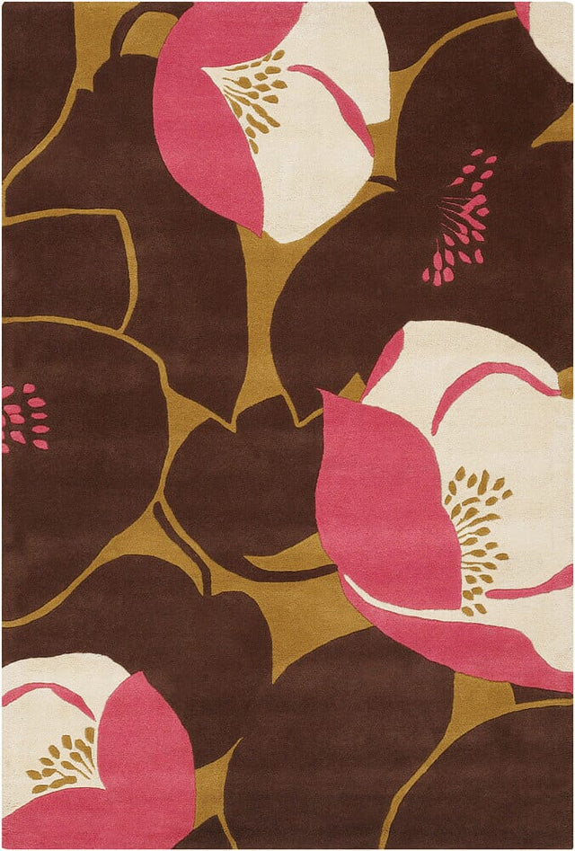 Chandra Amy Butler Amy13215 Brown / Tan / Cream / Pink Rugs.