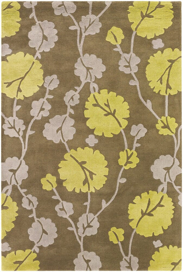 Chandra Amy Butler Amy13219 Green / Grey / Brown Rugs.