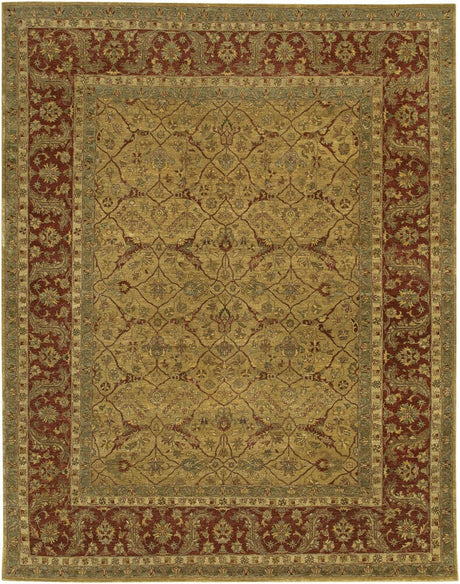 Chandra Angora Ang1402 Brown / Tan / Gold / Beige / Dusty Red / Green Rugs.