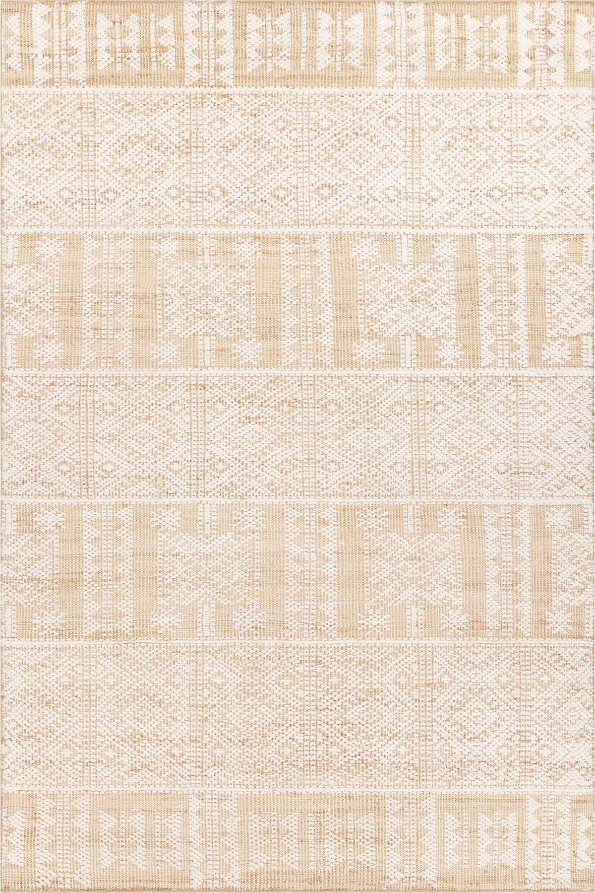 Chandra Ayla AYL-58001 White / Tan rug, flat view