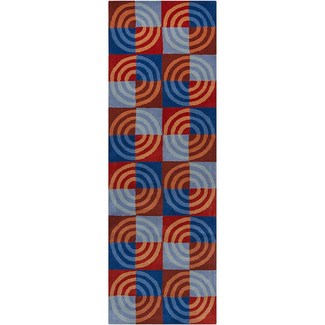 Chandra Bense Garza Ben3018 Red / Blue / Grey / Brown Rugs.