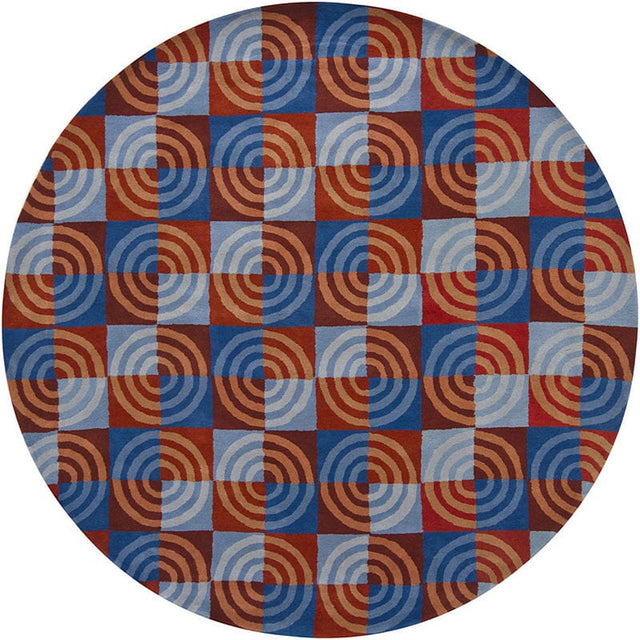Chandra Bense Garza Ben3018 Red / Blue / Grey / Brown Rugs.