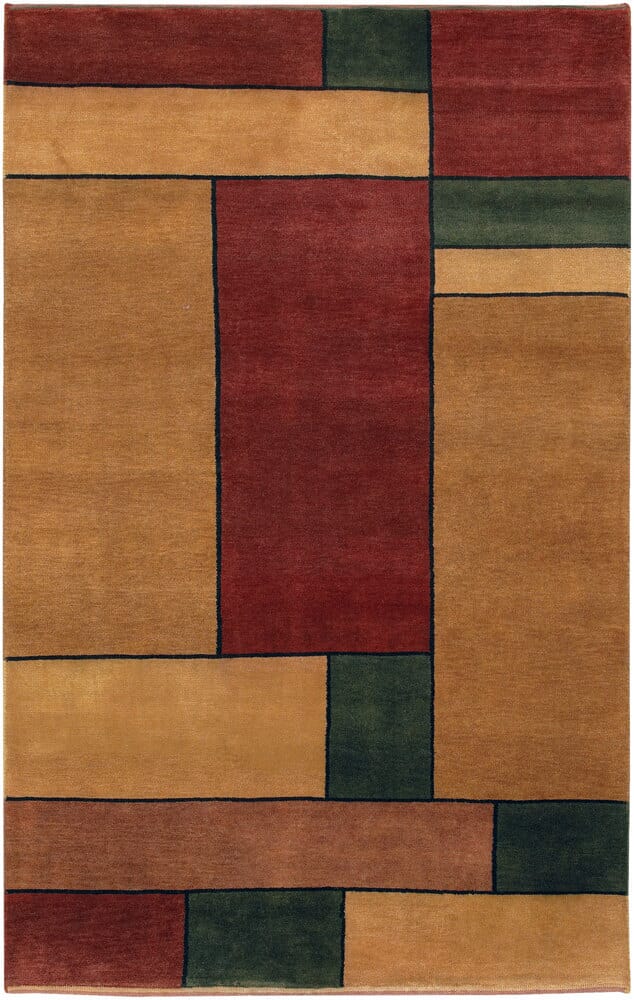Chandra Chelsea Che1612 Burgundy / Brown / Green / Tan Rugs.