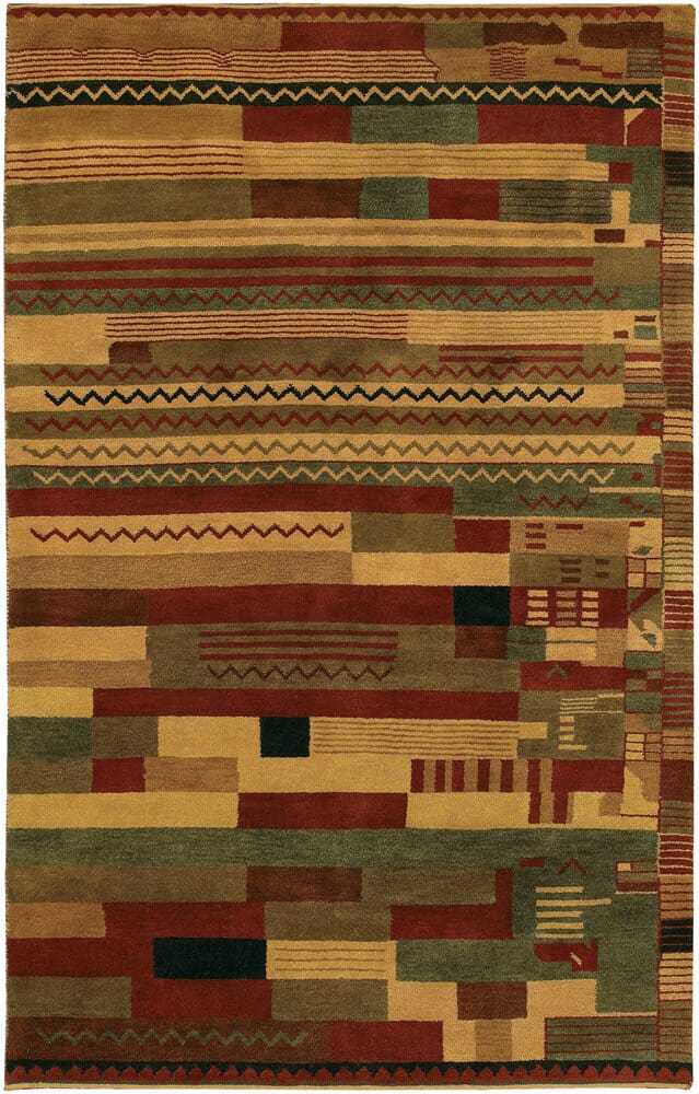 Chandra Chelsea Che1614 Burgundy / Tan / Green / Red Rugs.