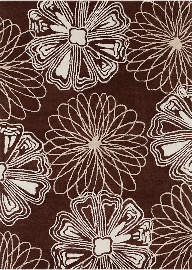 Chandra Davin Dav-25820 Brown / Ivory Rugs.