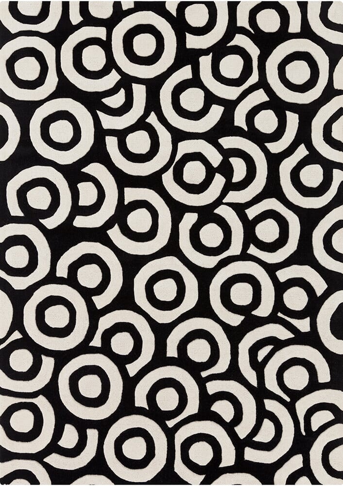 Chandra Davin Dav-25831 Black / Ivory Rugs.