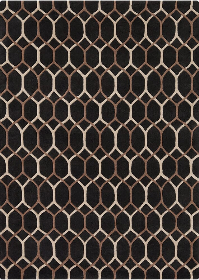 Chandra Davin Dav-25832 Black / Brown / Cream Rugs.