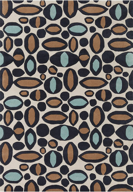 Chandra Davin Dav-25833 Black / Blue / Brown / Cream Rugs.