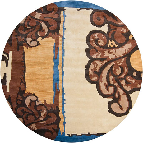 Chandra Douglas Dou7303 Gold / Brown / Blue / Tan / Black Rugs.