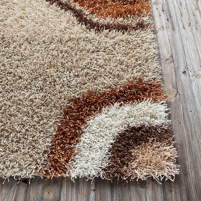 Chandra Fola Fol10626 Brown / Beige / Tan / White / Deep Orange Rugs.