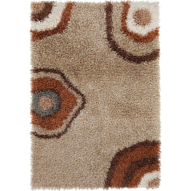 Chandra Fola Fol10626 Brown / Beige / Tan / White / Deep Orange Rugs.