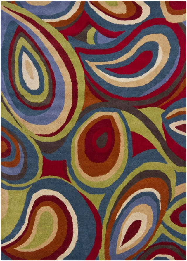 Chandra Gagan Gag39563 Blue / Green / Tan / Cream / Deep Red / Rust Rugs.