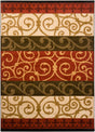 Chandra Ganesh Ganesh11 Green / Burgundy / Brown / Cream Rugs.