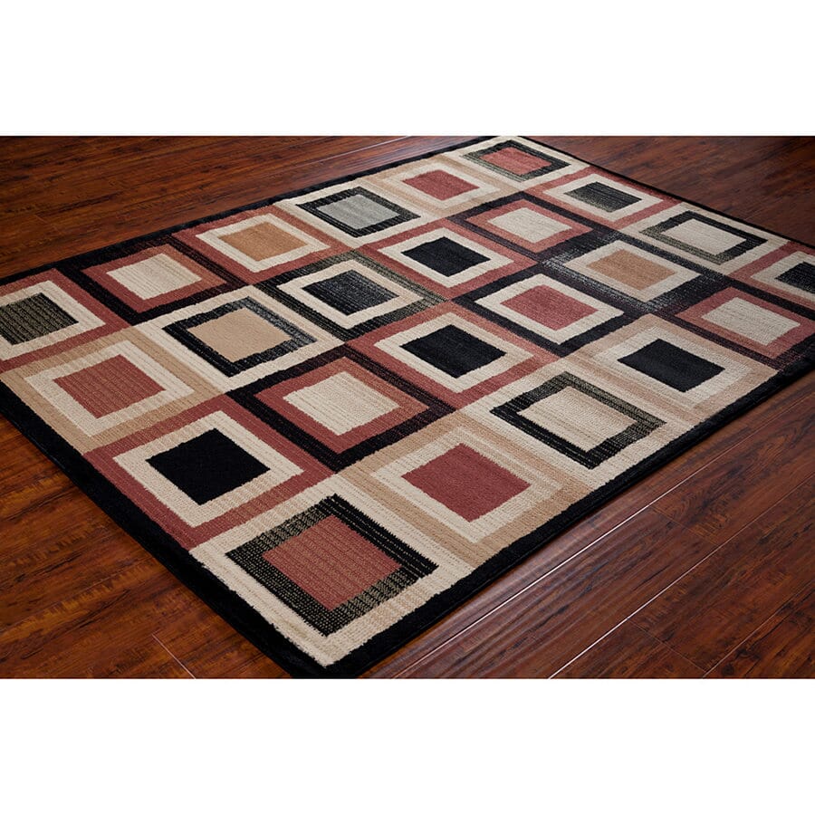 Chandra Ganesh Ganesh19 Black / Tan / Ivory / Grey / Red Rugs.